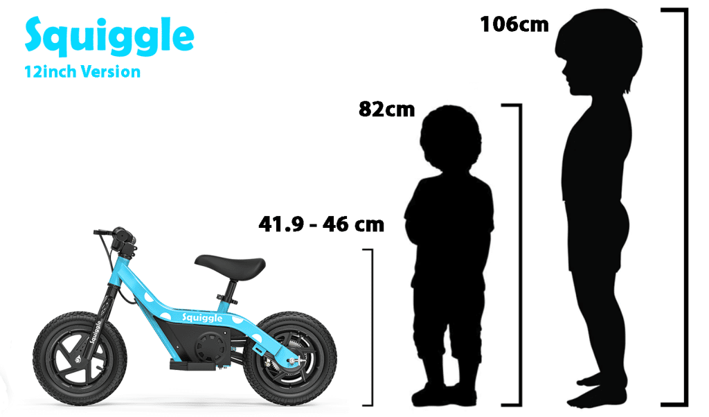 Squiggle Bike - 12inch size guide
