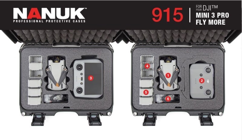 nanuk 915 DJI mini3 pro flymore kit - top view