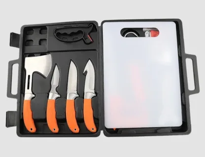 Kingfisher Knives Hunting 9PC Set Storage Case with cutting board