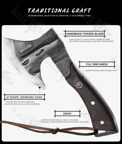 Kingfisher Knives AXE- 8 With Nylon Sheath details